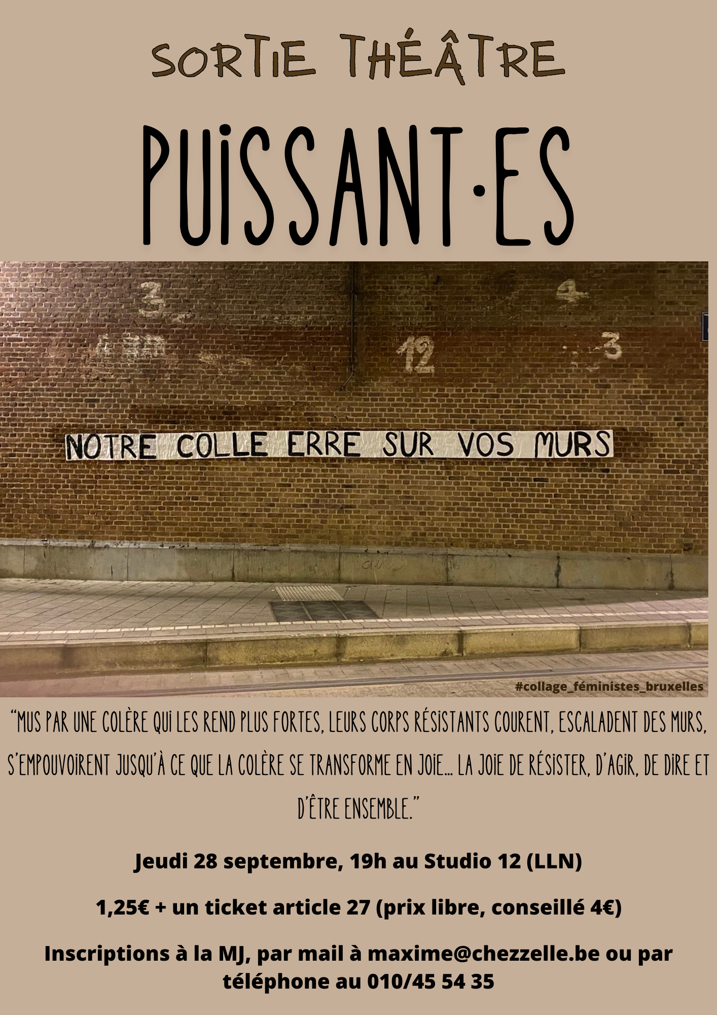 Sortie théâtre - PUISSANT·ES